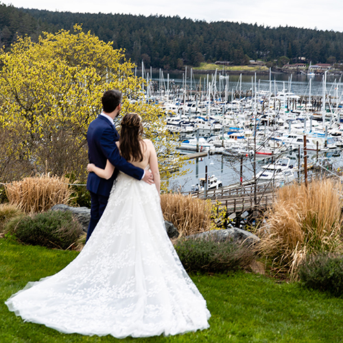 wedding couple view