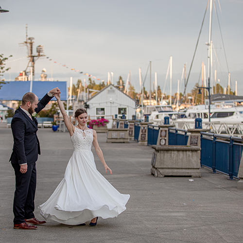 Couple Marina Boardwalk